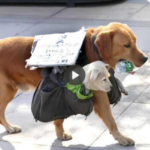 A lone mother dog, abandoned by her pack, scavenged recyclables to ...