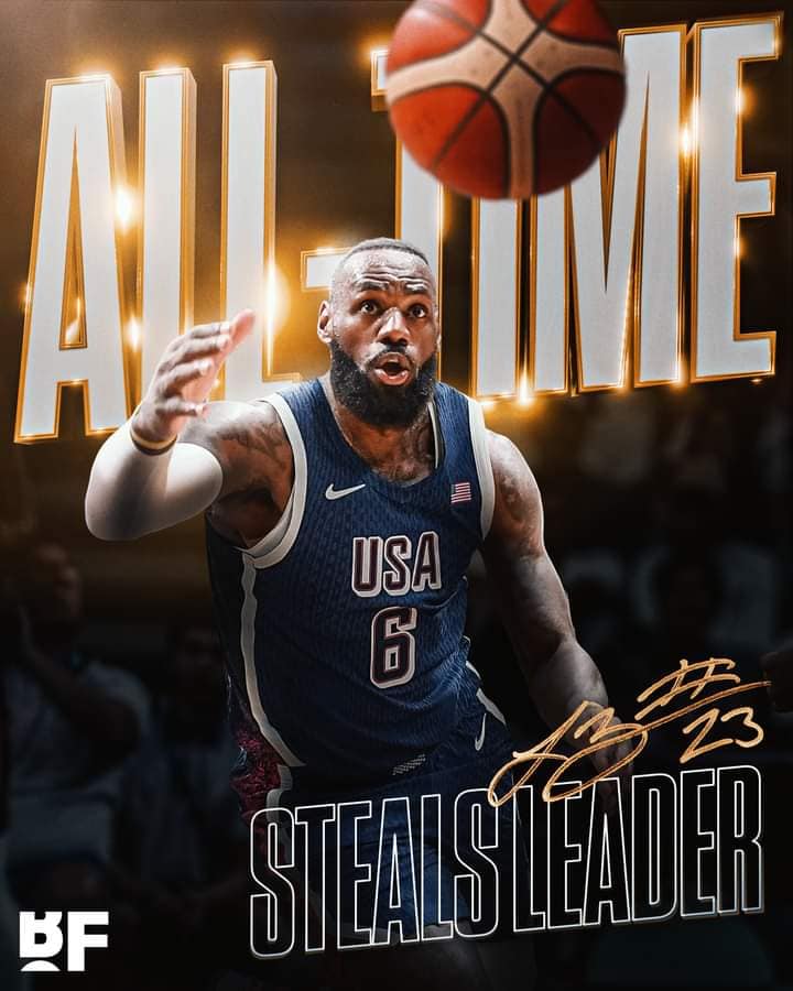 LEBRON JAMES IS THE MVP OF THE 2024 PARIS OLYMPICS MEN’S BASKETBALL